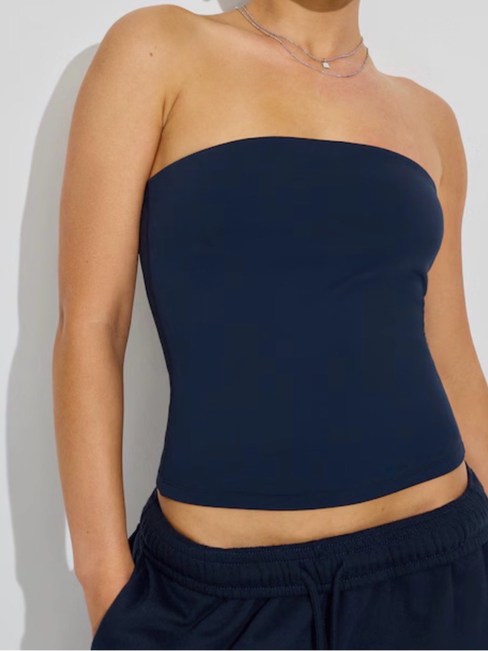 GARAGE strapless navy blue tube top